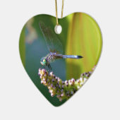 Blauwgroen-eyed Dragonfly Keramisch Ornament (Links)