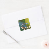 Blauwgroen-eyed Dragonfly Vierkante Sticker (Envelop)