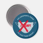 Blauwgroen | FACE MASK-VRIJSTELLING Magneet (Voorkant / Achterkant)