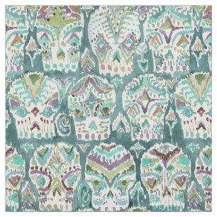 Blauwgroen Fade CARPE DIEM SKULLS Suikerhuid Stof