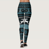 Blauwgroen Fair Isle Pattern Leggings (Achterkant)