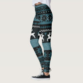 Blauwgroen Fair Isle Pattern Leggings (Links)