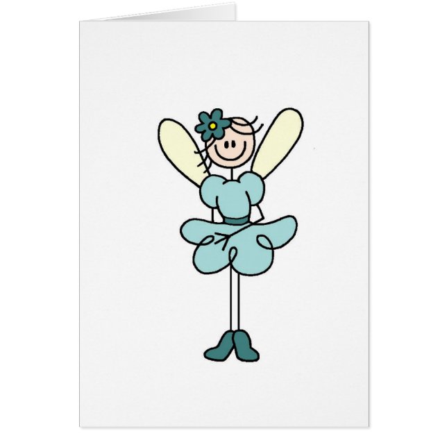 Blauwgroen Fairy Angel-kaart (Voorkant)