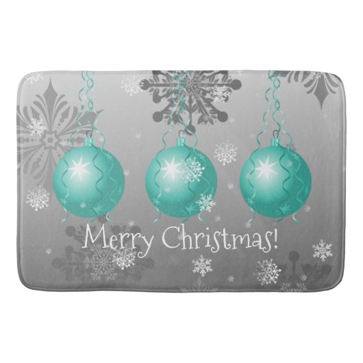 Blauwgroen Fancy kerstsieraad Bath Mat (Voorkant)