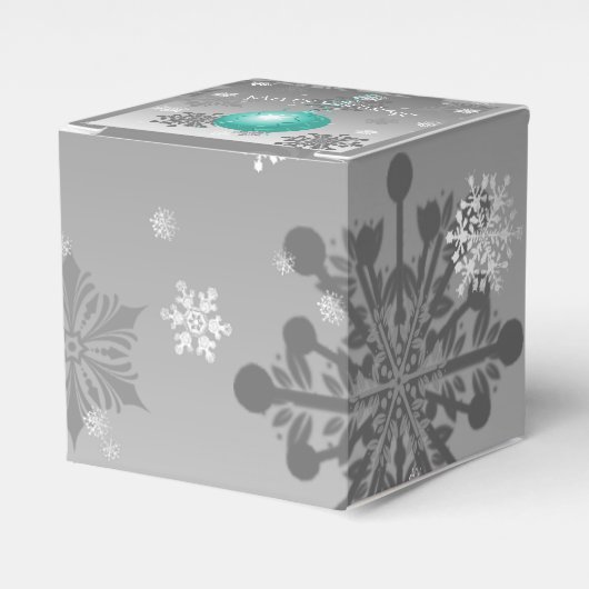 Blauwgroen Fancy kerstsierbox Bedankdoosjes (Voorkant Zijde)