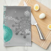 Blauwgroen Fancy kerstsierkeuken Theedoek (Quarter Fold)