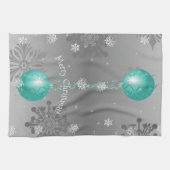 Blauwgroen Fancy kerstsierkeuken Theedoek (Horizontaal)