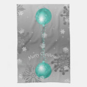 Blauwgroen Fancy kerstsierkeuken Theedoek (Verticaal)