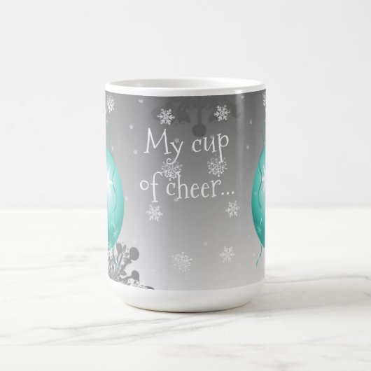 Blauwgroen Fancy kerstsierkoffie-Mok Koffiemok (Center)