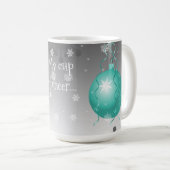 Blauwgroen Fancy kerstsierkoffie-Mok Koffiemok (Voorkant rechts)