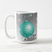 Blauwgroen Fancy kerstsierkoffie-Mok Koffiemok (Links)