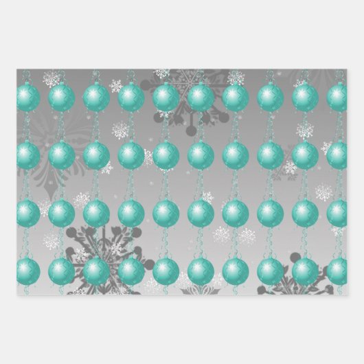 Blauwgroen Fancy kerstsierpapier Inpakpapier Vel (Voorkant 3)