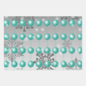 Blauwgroen Fancy kerstsierpapier Inpakpapier Vel (Voorkant 2)