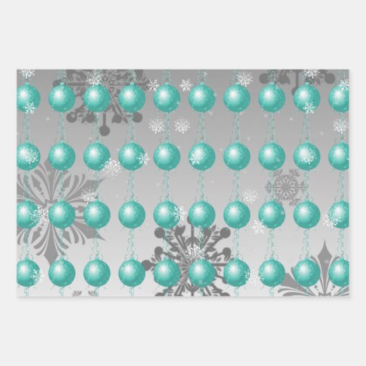 Blauwgroen Fancy kerstsierpapier Inpakpapier Vel (Voorkant 2)