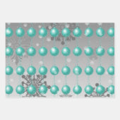 Blauwgroen Fancy kerstsierpapier Inpakpapier Vel (Voorkant)