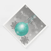 Blauwgroen Fancy kerstsierpapier Napkin Servet (Hoek)