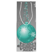 Blauwgroen Fancy kerstsiertas met cadeau Wijn Cadeautas (Achterkant)