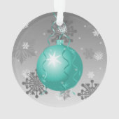 Blauwgroen Fancy kerstversiering Ornament (achterkant)