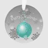 Blauwgroen Fancy kerstversiering Ornament (voorkant)
