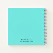 Blauwgroen Fancy Tiffany Theme Baby shower Gastenb Notitieboek (Achterkant)