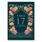 Blauwgroen Fantasy Enchanted Garden bruiloft Kaart (Voorkant)