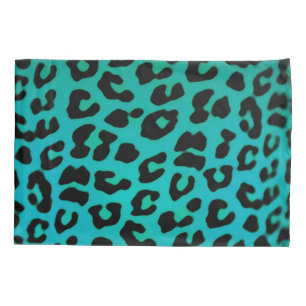 Blauwgroen Fantasy Leopard Print Kussensloop