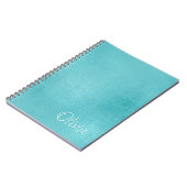 Blauwgroen Faux Folie Eenvoudige Minimalistische A Notitieboek (Linkerzijde)