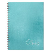 Blauwgroen Faux Folie Eenvoudige Minimalistische A Notitieboek (Voorkant)