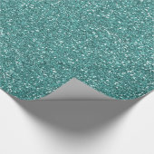 Blauwgroen Faux Glitter Cadeaupapier (Hoek)