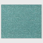 Blauwgroen Faux Glitter Cadeaupapier (Vlak)