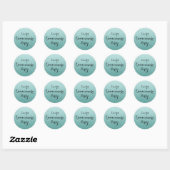 Blauwgroen Faux Glitter Ombre Quinceanera Sticker (Vel)