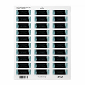 Blauwgroen faux glitter Return Address Label (Full Sheet)