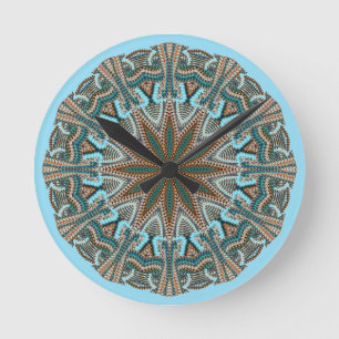 Blauwgroen Faux-messt design Ronde Klok