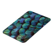 Blauwgroen fazantveerontwerp magneet (Linkerzijde)