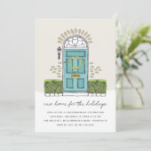 Blauwgroen feestdag kaart (Staand voorkant)