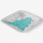 Blauwgroen feestelijk Bord kerstboompapier (Gebogen)