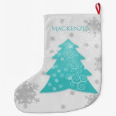 Blauwgroen feestelijke kerstbomen stoppen grote kerstsok (Achterkant)