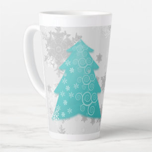 Blauwgroen feestelijke kerstboom latte Mok