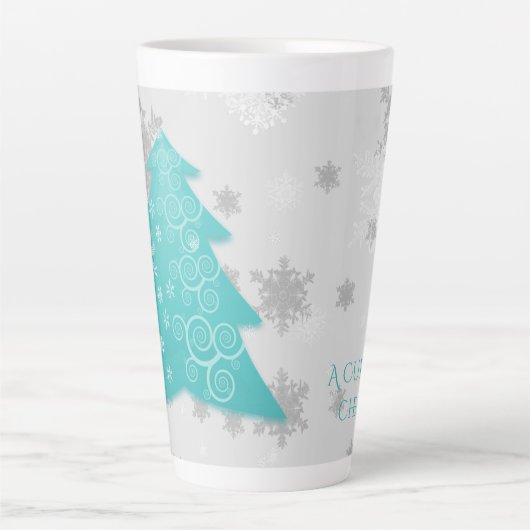 Blauwgroen feestelijke kerstboom latte Mok (Voorkant)