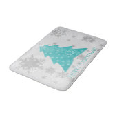 Blauwgroen feestelijke kerstboomschoen badmat (Gekanteld)