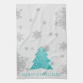 Blauwgroen feestelijke keukenhanddoeken voor kerst (Verticaal)
