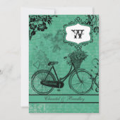  Blauwgroen fiets, 5 x 7 uitnodiging (Voorkant)