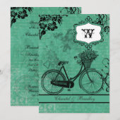  Blauwgroen fiets, 5 x 7 uitnodiging (Voorkant / Achterkant)