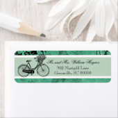 Blauwgroen fiets - Aangepaste Adresetiketten Etiket (Insitu)