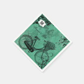 Blauwgroen fiets gepersonaliseerde papieren serve Servetten (Hoek)