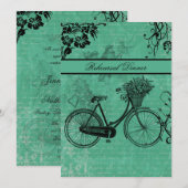  Blauwgroen fietsenrepetitie Inbeluitnodiging Kaart (Voorkant / Achterkant)