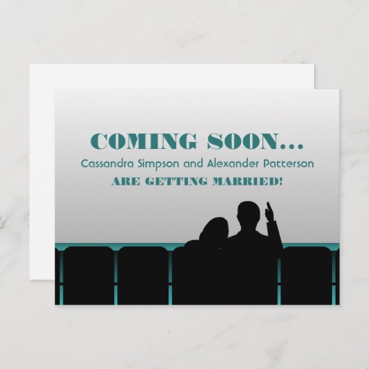 Blauwgroen filmtheater Opslaan Briefkaart Datum (Voorkant / Achterkant)