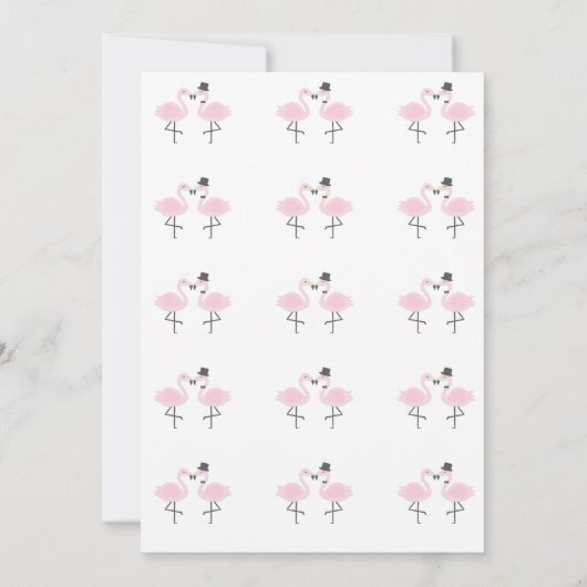 Blauwgroen Flamingo Bride & Groom Invitation (elk  Kaart (Achterkant)