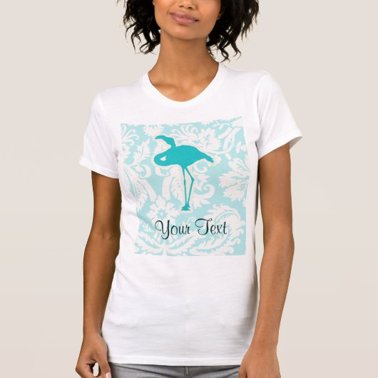 Blauwgroen Flamingo T-shirt (Voorkant)