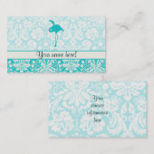 Blauwgroen Flamingo Visitekaartje (Voorkant / Achterkant)